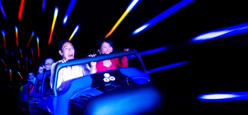People riding Space Mountain
