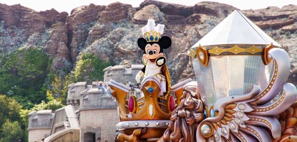 Mickey mouse with crown in Tokyo Disneyland