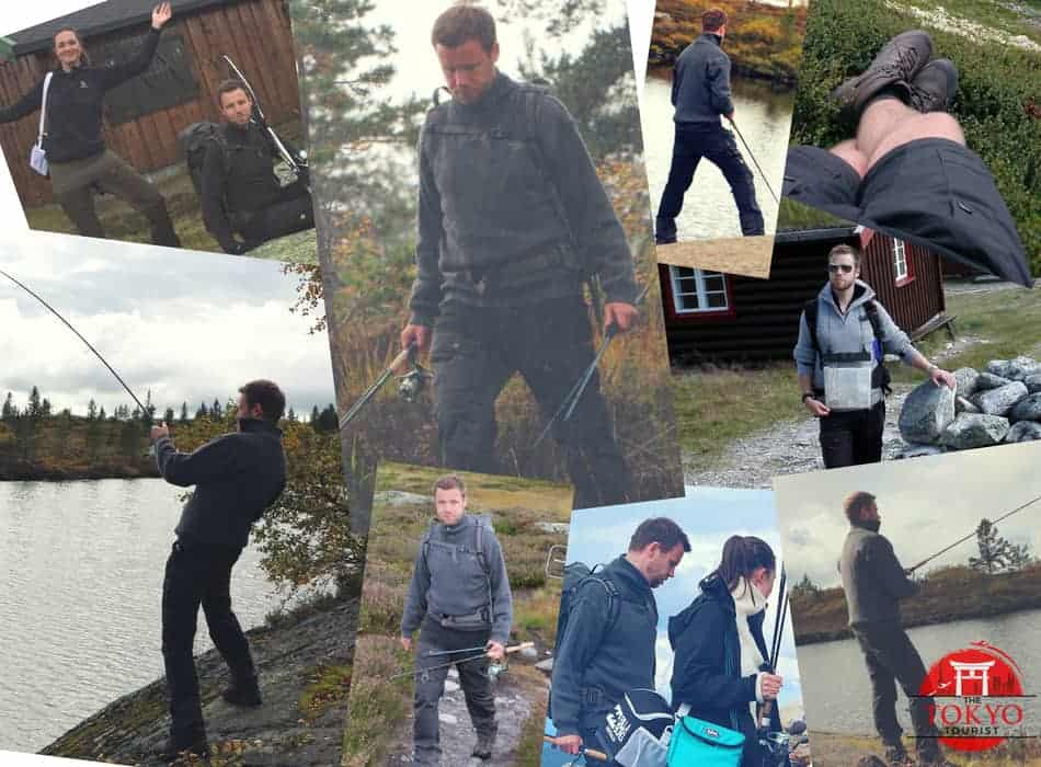 Photo collage of me wearing Fjellraven Keb Gaiter Trousers.