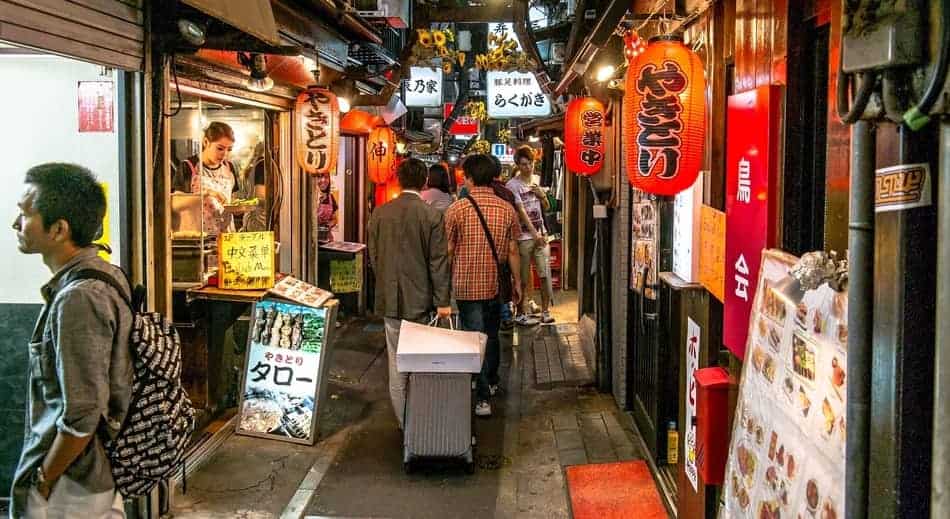 A narrow alleyway in Tokyo
