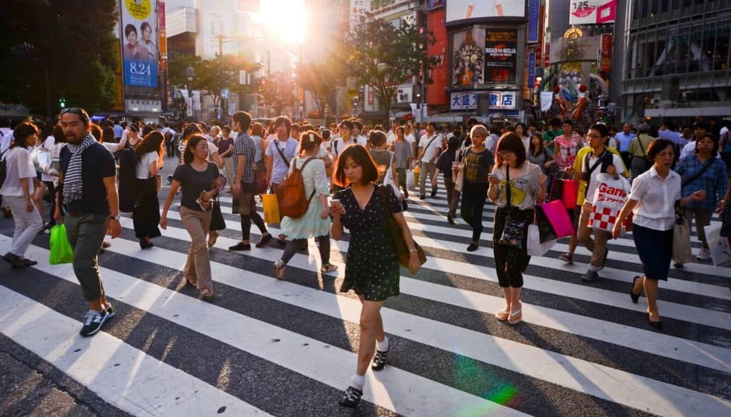People at the Shibuya Crossing.