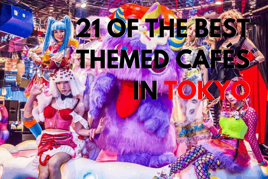 Inside a themed cafe in Tokyo